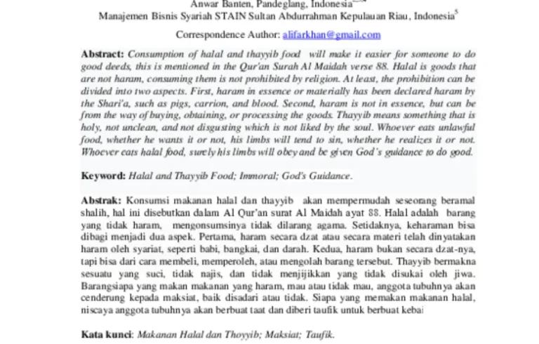 Bahasan Thayyib untuk Muslim Indonesia