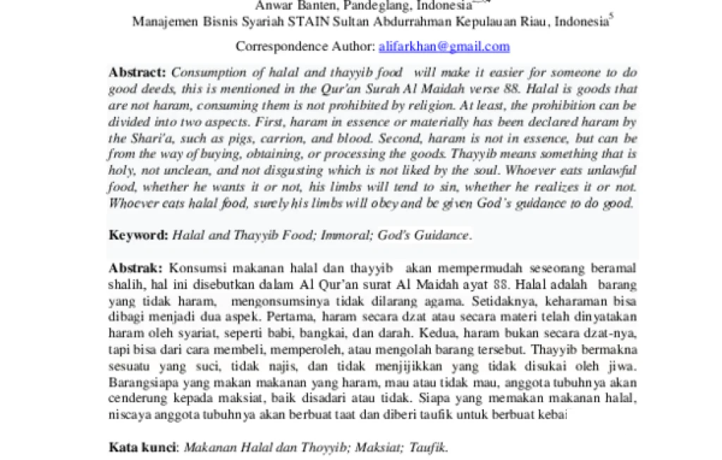 Bahasan Thayyib untuk Muslim Indonesia