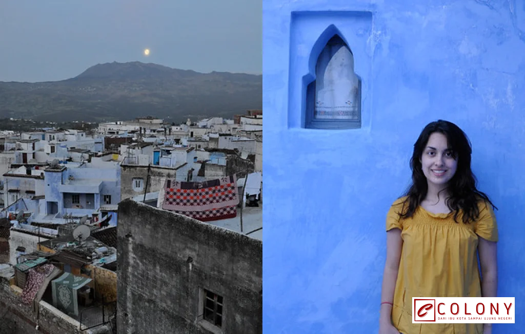 Chefchaouen Maroko Kota Biru