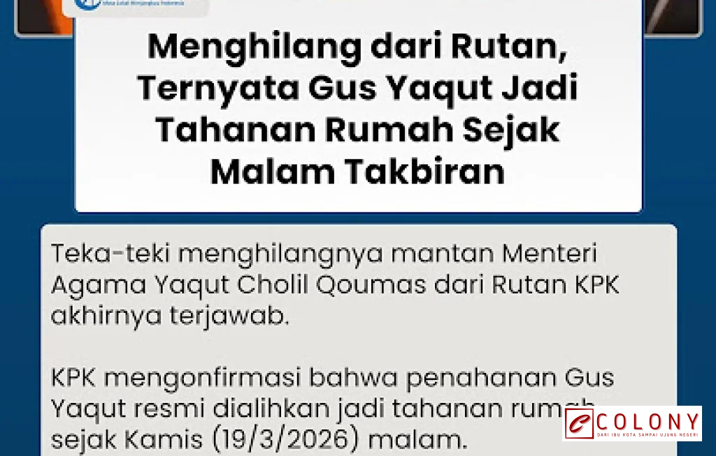 pengalihan tahanan rumah Yaqut