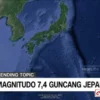 gempa jepang 7,4 magnitudo