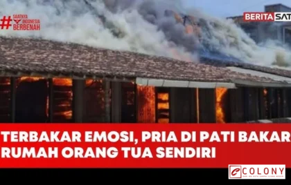 pria bakar rumah orang tua