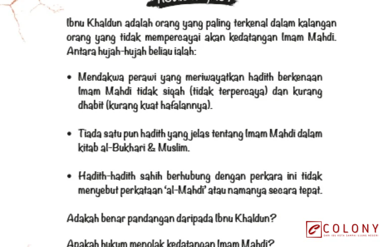 Imam Mahdi Tanda Kemunculan